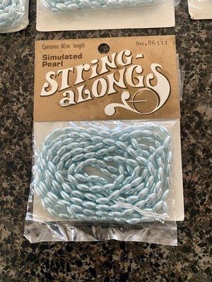 Beads Trim Craft Pearl String New Blue 