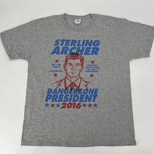 Archer T-Shirt - Dangerzone President 2016 - Mens Large Tee Sterling Archer EUC