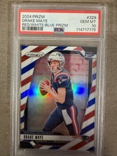 2024 Panini Prizm - Rookies Drake Maye #329 Red White & Blue Prizm (RC)