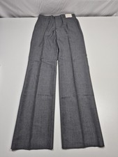 Dress Pants Mens 32x36 Gray Wool Flat Front Straight Lined Business Formal NWT