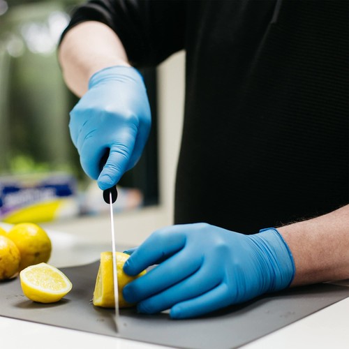 X3 Blue Nitrile Disposable Industrial-Grade Gloves, 3 Mil, Latex & Powder-Fre... - Picture 6 of 8