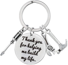 Fathers Day Keychain from Daughter Son, Wedding Birthday Keychain Gift for Step