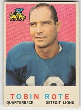 1959 Topps #170 Tobin Rote FOOTBALL Detroit Lions