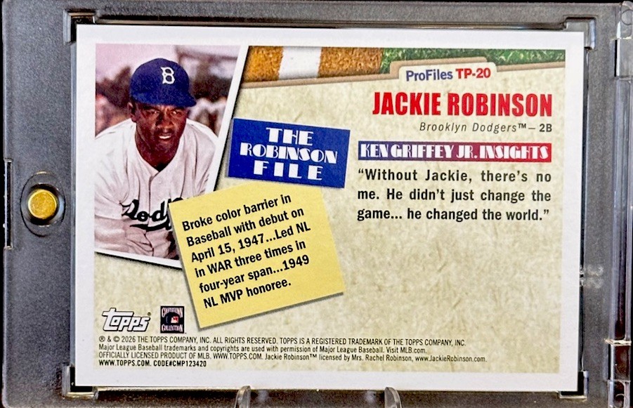 お値下げ　非売品　Jackie Robinson レプリカ Jackie Robinson 2026 Topps Series 1 Ken Griffey Jr Profiles Gold