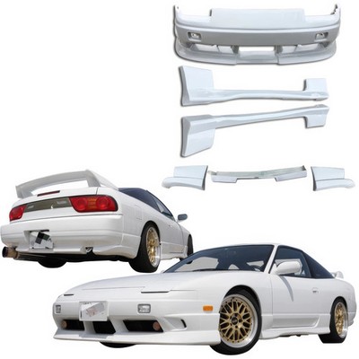 ModeloDrive FRP Type-X Integrated Body Kit 6pc 3dr Hatch for 240SX Nissan 89-94