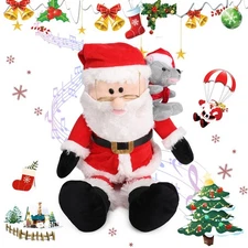 Electric Singing Santa Claus Plush Toy, Musical Dancing Christmas Decoration