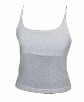 Damen Sommertop Top TrÄGertop Weiss Kurzes Top Leicht Transparent 36 Neu