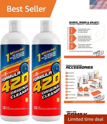 Glass Metal Ceramic Cleaner 12oz Bottle Pack of 2 Non Toxic Eco Friendly
