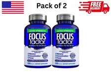2 Pack Focus Factor Extra Strength Brain Supplement 120 Count Multivitamins...