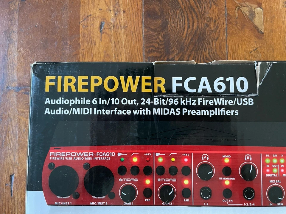 Behringer FCA610 6 in 10 out USB/ Firewire Audio Midi interface / Boxed - Image 2 of 4