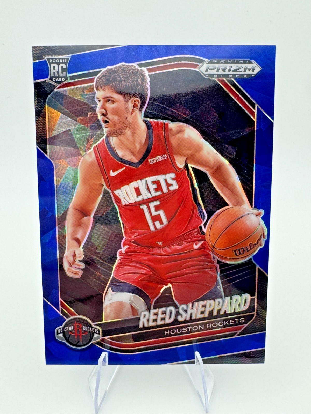 2024 PANINI PRIZM BLACK BLUE ICE #145 REED SHEPPARD ROOKIE RC /125