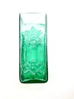 BLENKO GLASS WAYNE HUSTED SQUARE DAISY VASE Green 10” X 4” Floral