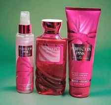 Bath & Body works lotion/shower gel lot  ×3 Items Perfect In Pink 