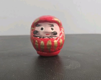 Daruma Doll in red color / Home decor made in Japan / size: 3''