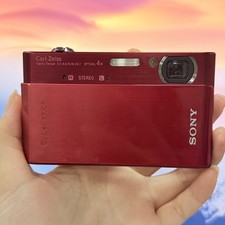 Sony Cybershot DSC-T900 Red Compact Digital Camera w/Accessories Used Working