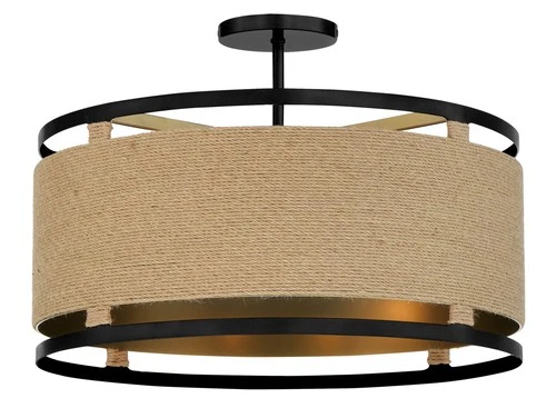 Minka Lavery 3869 Windward Passage 4 Light 21"W Semi-Flush Drum - Soft Brass / - Picture 1 of 9