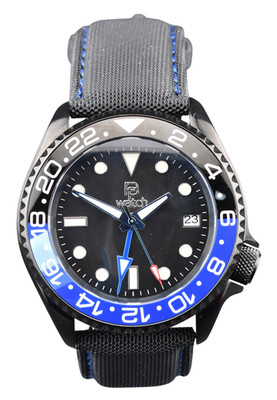 Automatik GMT-Armbanduhr Sportlich und elegant. Uhrwerk von Seiko NH34 Eigenbau.