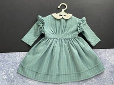 PLEASANT COMPANY American Girl KIRSTEN Green Striped WORK DRESS 1992 