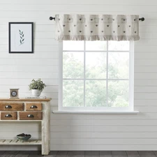Valance Embroidered Bee Farmhouse 16x60 Cotton Ruffle Window Curtain VHC Brands