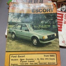 Ford Escort Autodata Workshop Manual XR3 GL Etc 1100 1300 From 1980