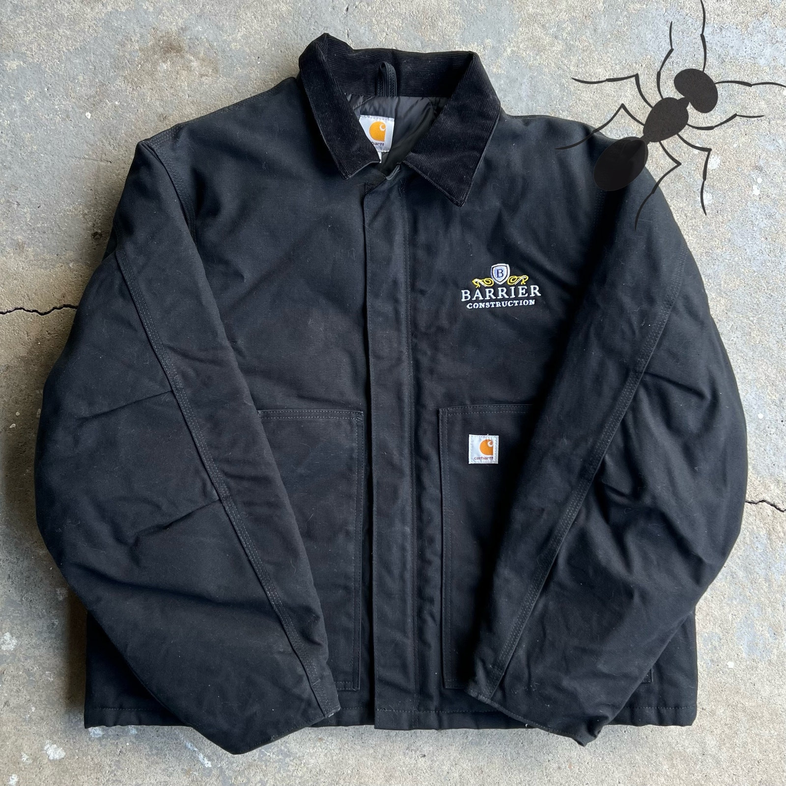 Vintage Carhartt J002 BLK Arctic Work Jacket Black Heavy Duty