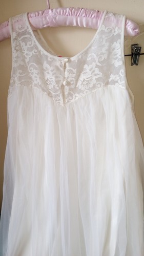 Conjunto de Camisón Peignoir De Colección Puro Glamour Bata Encaje Años 60 Hollywood Talla 32 EE. UU. **Leer - Imagen 14 de 17