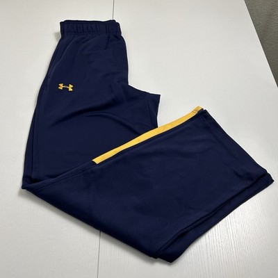 Under Armour Warmup Pants Mens Large Loose All Season Gear Athletic Blue Yellow