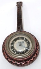 Antiguo VIKING Mini Banjo Escritorio Reloj de Pared Analógico Alimentado por Resorte y FUNCIONANDO 7 1/2"
