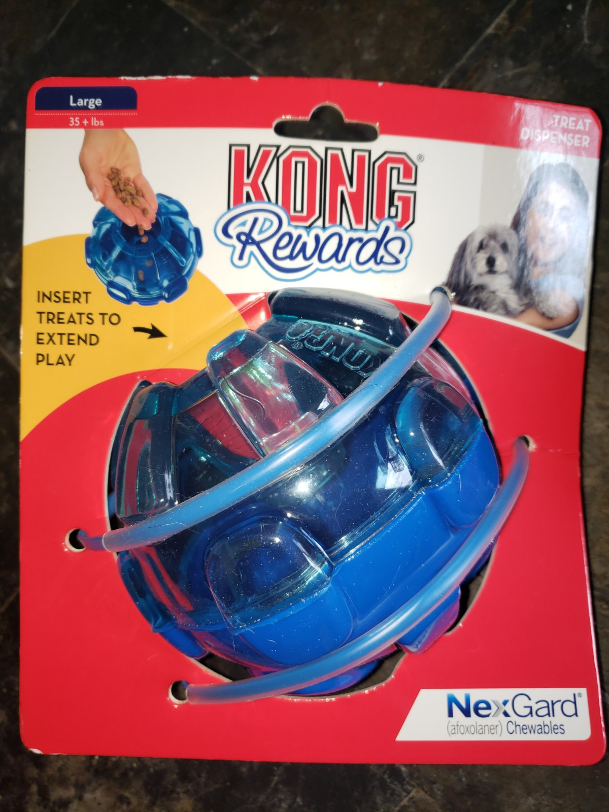 KONG Rewards Ball Dog Toy Treat Dispensing Slow Feeder Toy  