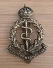 WW1 Royal Army Medical Corps (RAMC) cap badge, brass King's Crown version