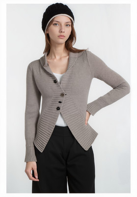 Brunello Cucinelli Cashmere Dazzling Chunky Knit Silver Thread Cardigan M/L