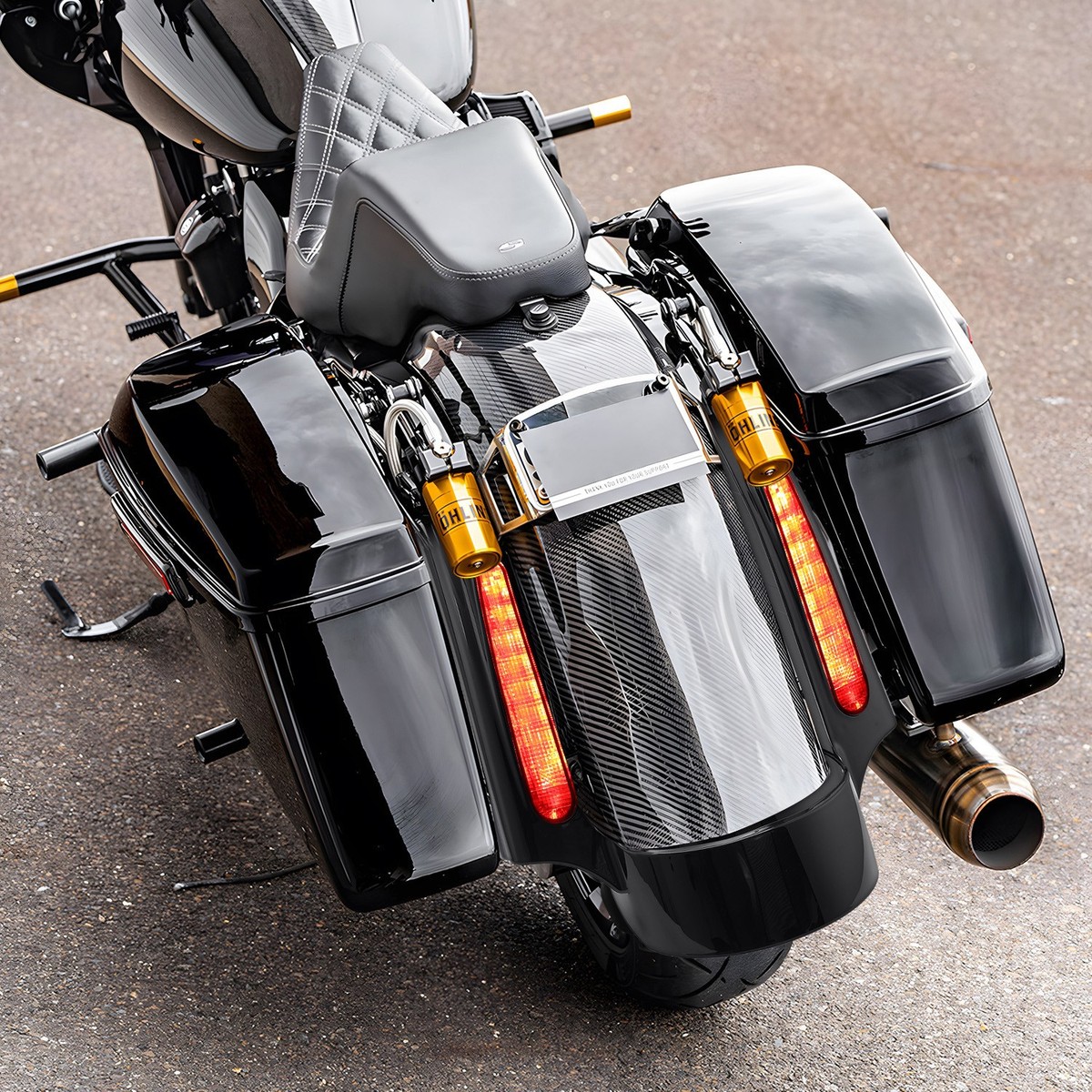 Rear Fender Extension Fascia & LED Light For 09-2013 Harley
