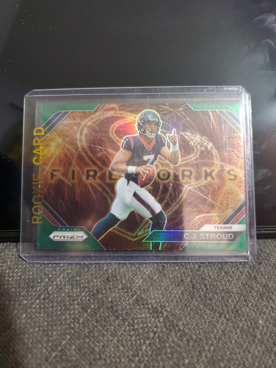 🔥2023 Panini Prizm Fireworks Green Ice CJ STROUD RC Rookie SP Texans 💥