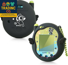 Silicone Protective Case Compatible with Tamagotchi Uni, Cute Cartoon Black Cat