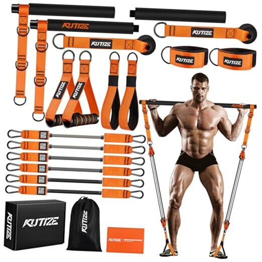 Kit de barra de pilates con bandas de resistencia, equipo de pilates de alta resistencia para hombre,