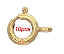  10 7mm PREMIUM WEIGHT 14k Yellow Gold FILLED Spring Ring Clasp OPEN Jump Italy