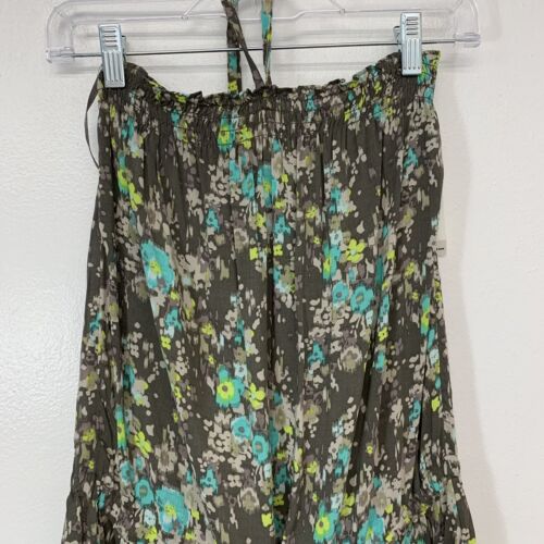 Old Navy Dark Floral Romper Small Strapless Pockets Cinched Travel Fairy New - Picture 3 of 11