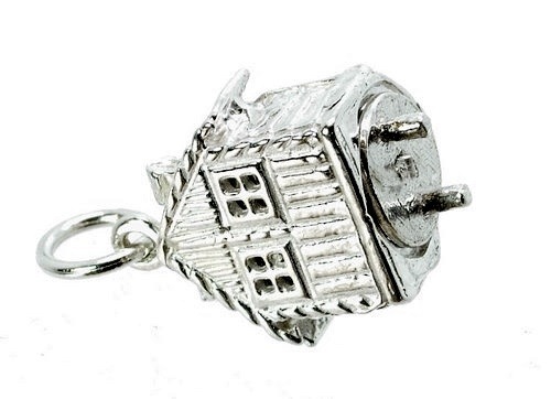 BEWEGLICHER EMAILLIERTER ANHÄNGER STERLINGSILBER HOCHZEIT WETTERHAUS - Bild 3 von 5