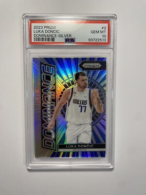 2023-24 Panini Prizm Luka Doncic Silver Dominance #2 PSA 10 Gem