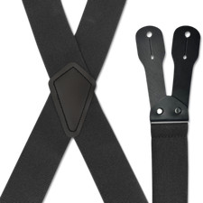 Men's Suspenders - X Style, Heavy Duty Material, Thick Button On, USA Made