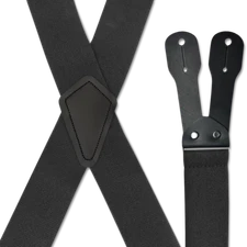 Men's Suspenders - X Style, Heavy Duty Material, Thick Button On, USA Made