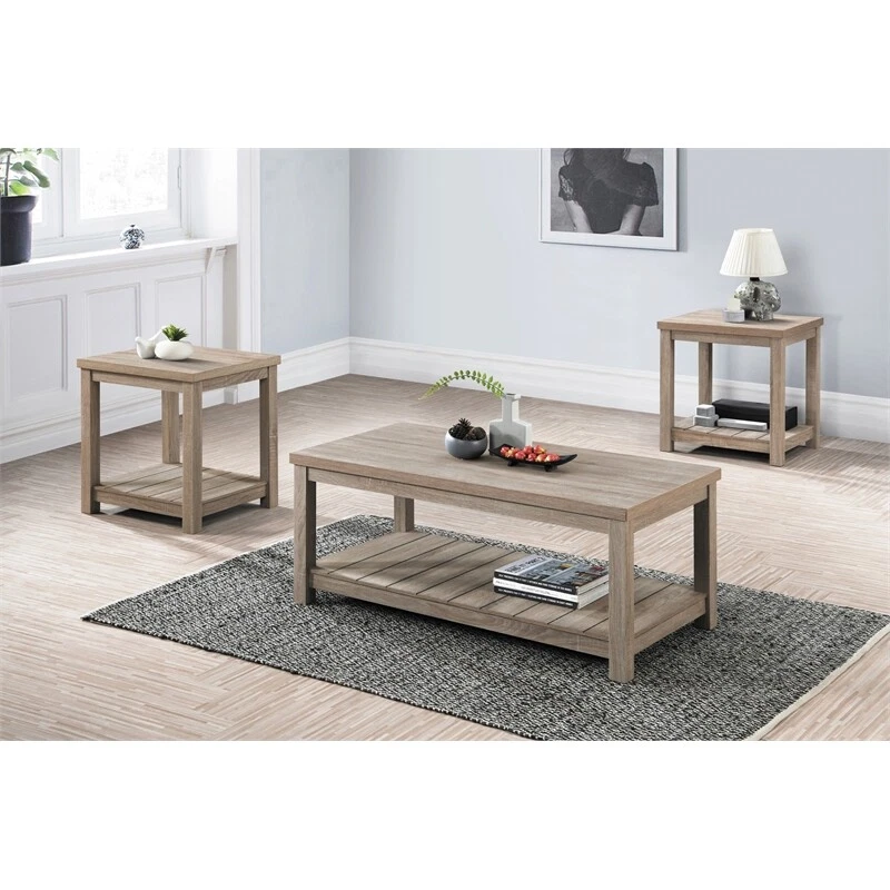Coaster Bairn 3 Piece Wood Occasional Coffee Table Set in Gray eBay