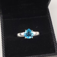 Blue Topaz Gemstone 925 Sterling Silver Ring Handmade Jewelry Ring Gift For