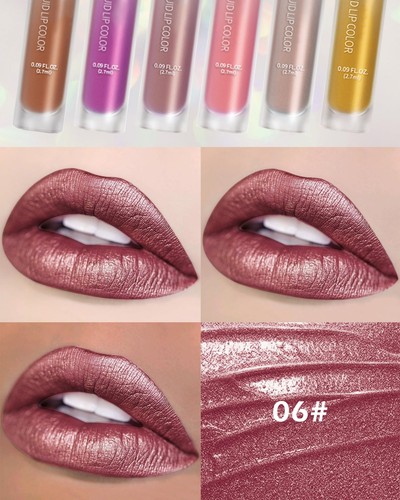 Metallic Lip Gloss Glitter Lipstick Shiny Metallic Matte Liquid Lipstick High... - Picture 6 of 7
