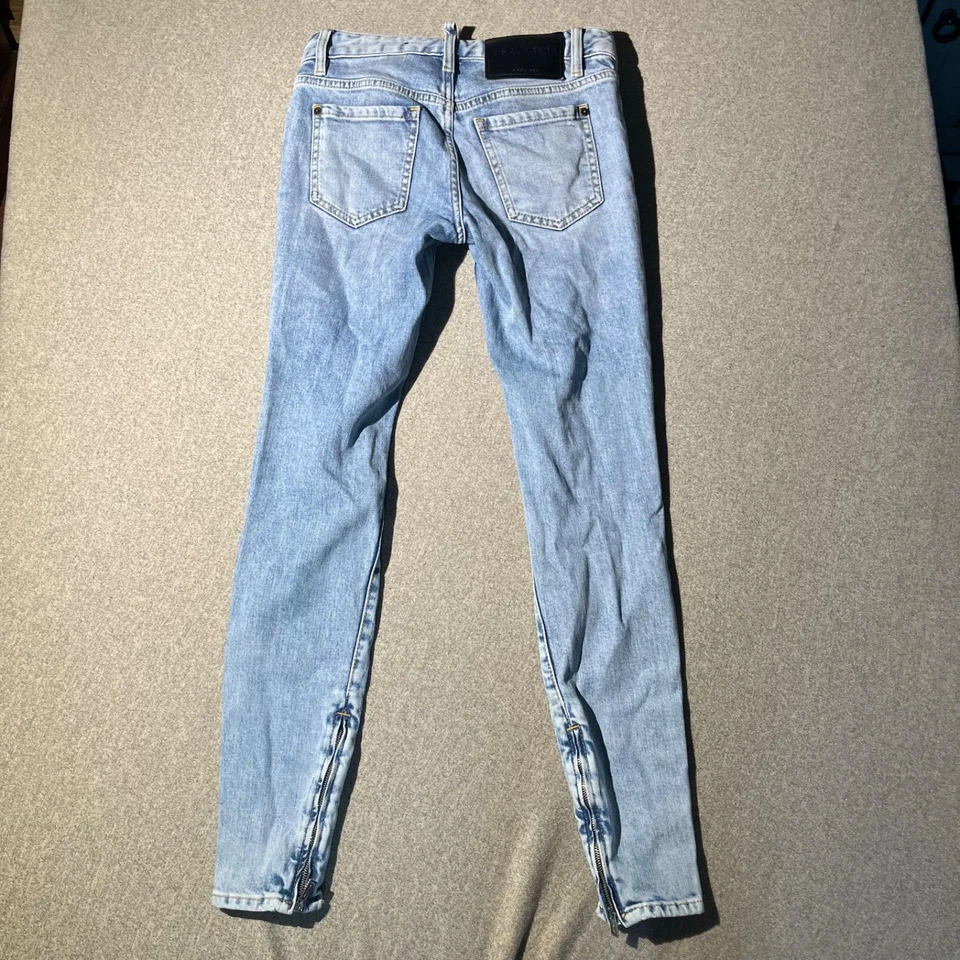 DSquared Jeans Women’s Size EU 38 Light Blue Wash Lowrise Skinny Ankle Zip  - Image 2 of 4