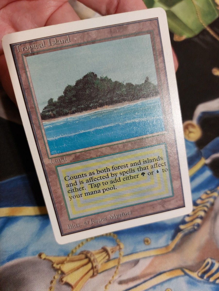 MTG Tropical  ① Tropical Island MTG Unlimited Rare Land Moderately Played x1