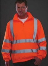 Image of YOKO Fleece Sweatshirt Hi Visibility Class 3 Viz Zip Collar EN471 GO/RT Orange