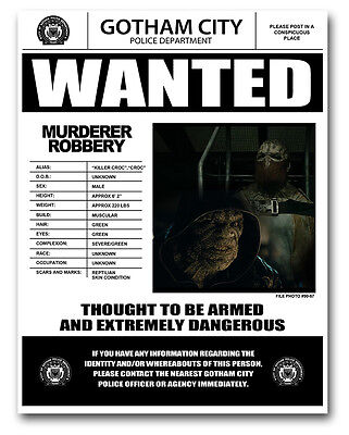 Suicide Squad Wanted Posters Set of 4 Joker Harley Quinn Croc Movie Prop  Poster