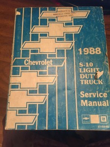 1988 Chevrolet S-10 Pick-up Factory Shop Manual | eBay