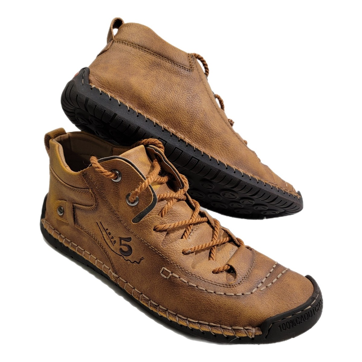 Madixa Kapda- Leather 1978 5 Boots-Brown Size 11.5 Euro Size 
